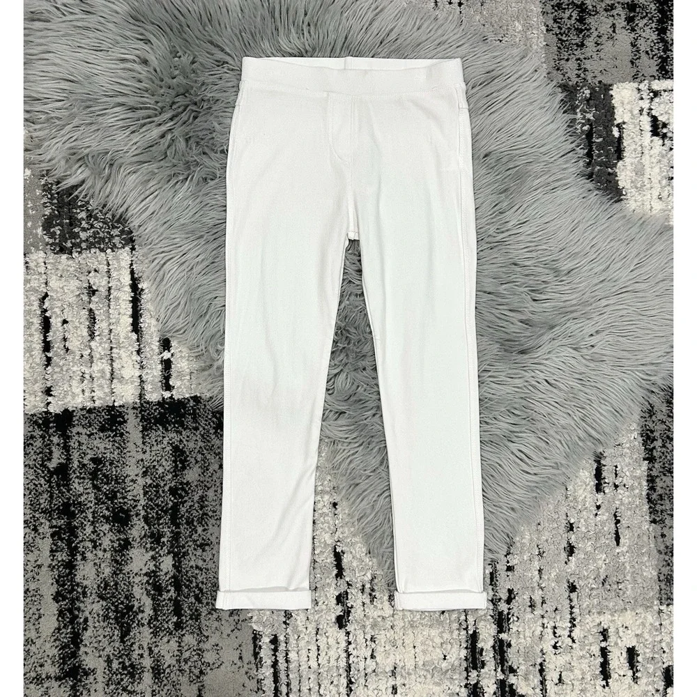 Frenchie Mini Couture White Jegging Cuffed Legging Size 8Y NEW